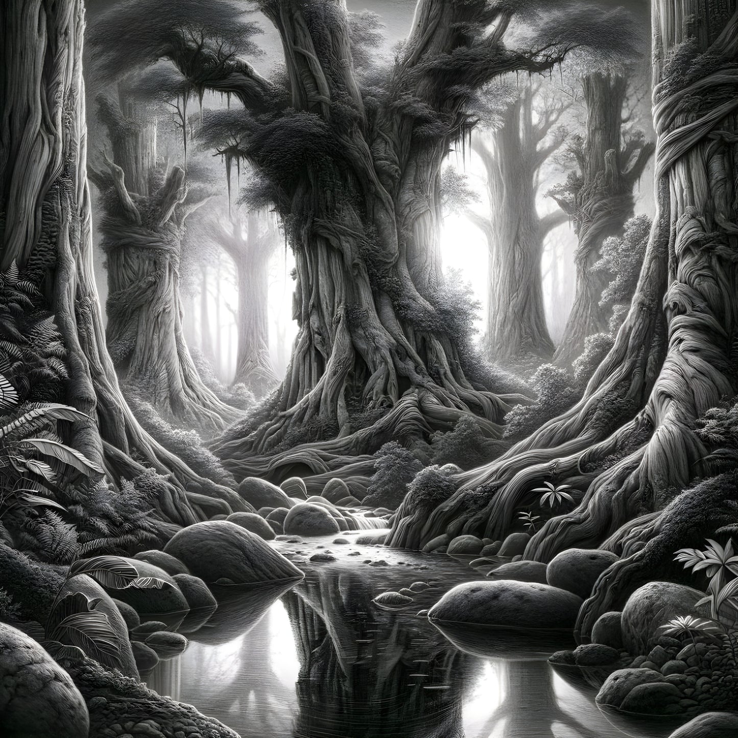 Graphite Forest Poster - OutOfNowhereArt